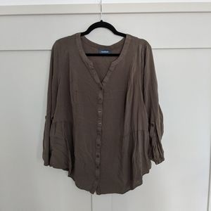 Modcloth Olive Button Up Top
